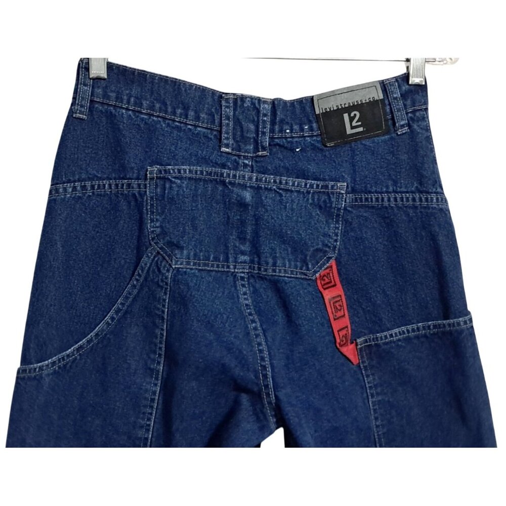 Levis L2 Jeans Mens W 28 Dark Wash Blue Denim Baggy Relaxed Fit - Picture 8 of 14